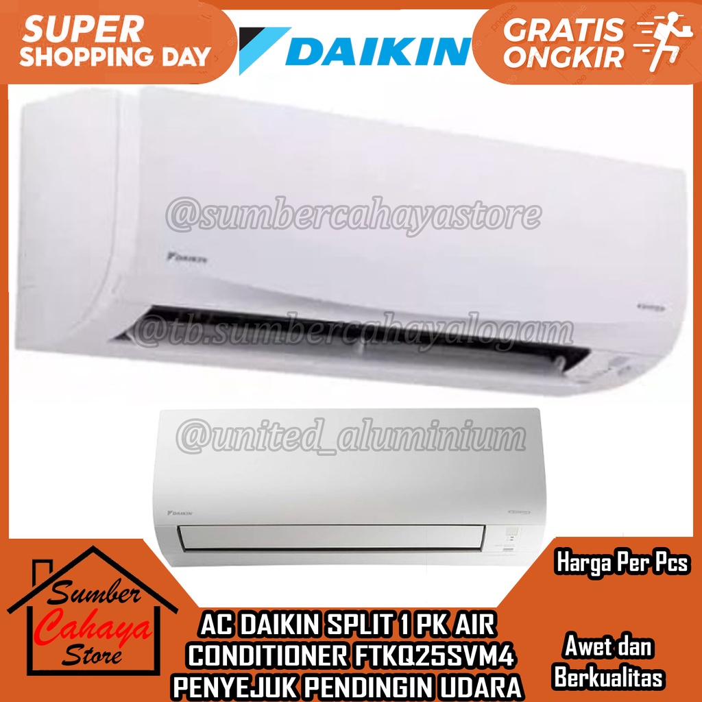 Jual Daikin FTKQ25SVM4 AC Split 1PK 1 PK Inverter Standard Thailand AIR ...