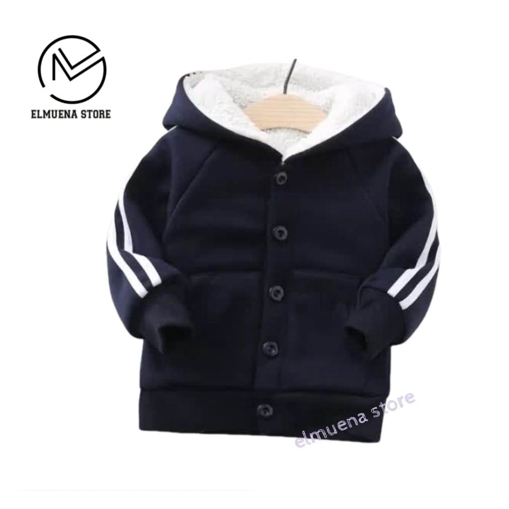 hoodie anak jaket baby sweater musim gugur, jaket dobel puring bulu domba sintetis, jaket anak bayi 