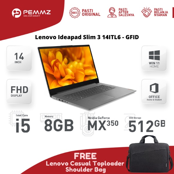 LENOVO IDEAPAD SLIM 3 14ITL6 - GFID - i5-1155G7 - 512GB - MX350 - ARTIC GREY