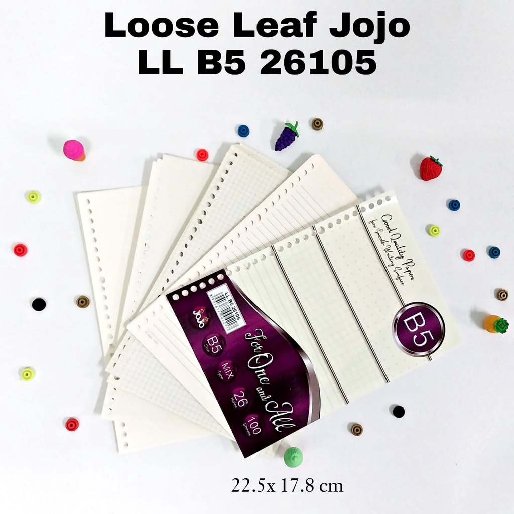 

MJ Loose Leaf JOJO B5 LL-26105 Mix/Kertas Binder