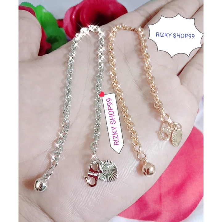 gelang tangan wanita dewasa xuping nori polos tersedia emas dan silver-Nuri polos dan silver