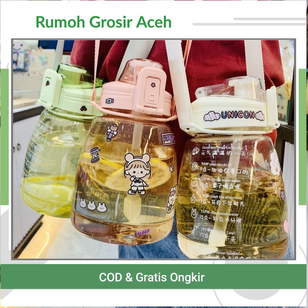 [ACEH] Botol GEMOY / Minum Anak Big Belly Children's Cup Bottle + Stiker 1100ml h487