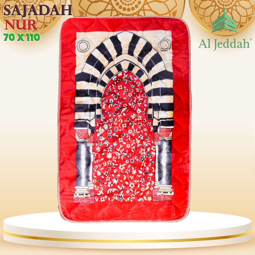 Sajadah Tebal AL-JEDDAH 70x110 Sajadah NUR Halus Lembut Sejadah Empuk