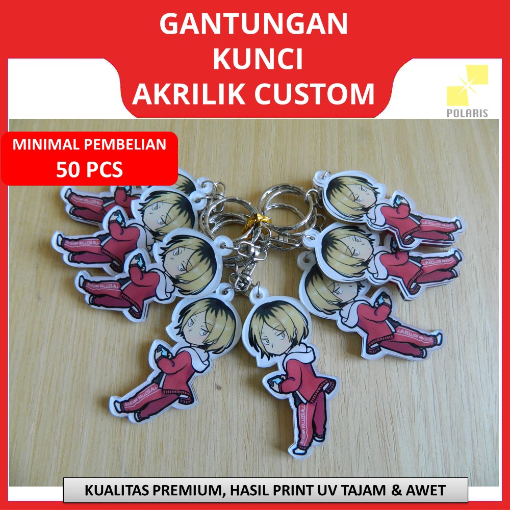 GANTUNGAN KUNCI AKRILIK CUSTOM PRINT UV - KEYRING ACRYLIC KAMAR HOTEL MEDIA PROMOSI PEMILU PILKADA - KEYCHAIN CETAK FOTO KARAKTER IDOL