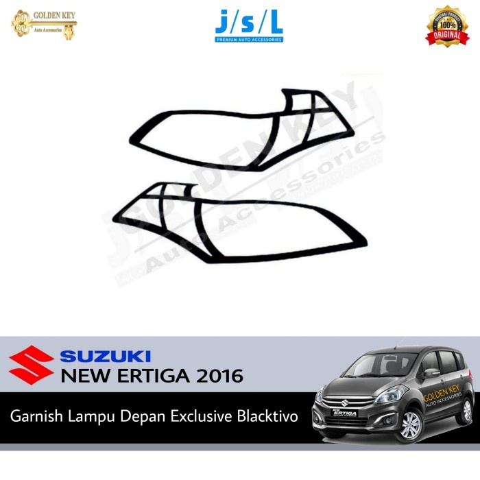 [READY] Jsl Garnish Depan New Ertiga 2016 Head Lamp Garnish Exclusive Blacktiv / Perlengkapan Varias