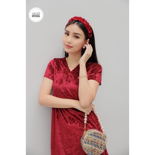 KYLEE HEADBAND | BANDO SCRUNCHIE MUTIARA BLUDRU VELVET PREMIUM