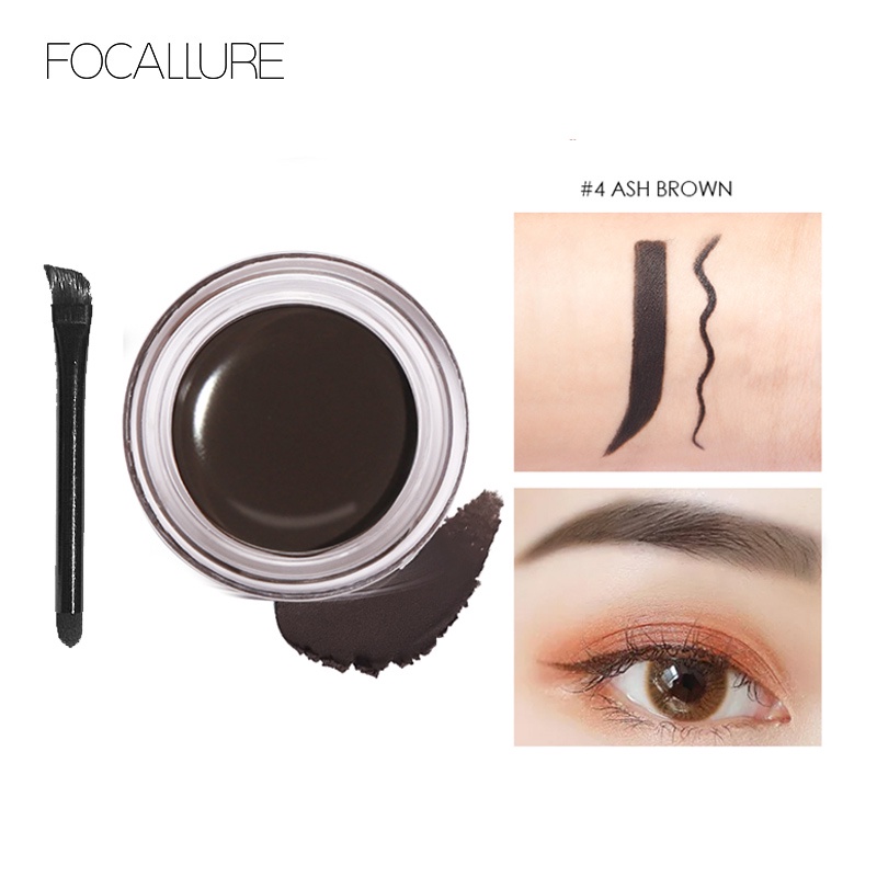 FOCALLURE Sweatproof Eyebrow Cream Eyebrow Gel With Eyeliner Pensil Long-lasting Eyebrows Makeup Tahan Keringat Krim Alis Alis Gel Dengan Eyeliner Pensil Tahan Lama Alis fa23