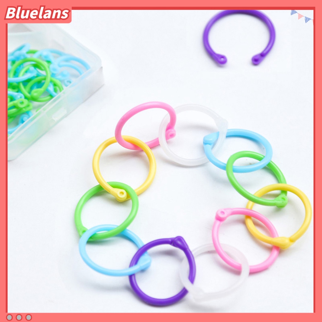 30 Pcs Alat Holder Cincin Pengikat Lubang Coil Binder Bahan Plastik Warna Permen Untuk Loose Leaf