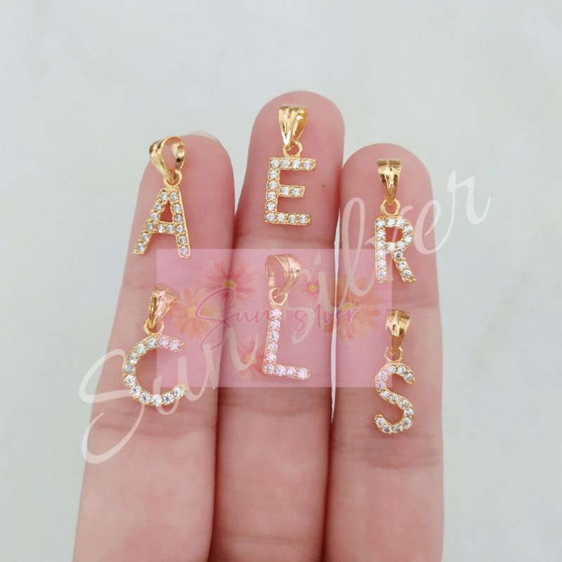 LIONTIN HURUF KUNING PERAK ASLI 925