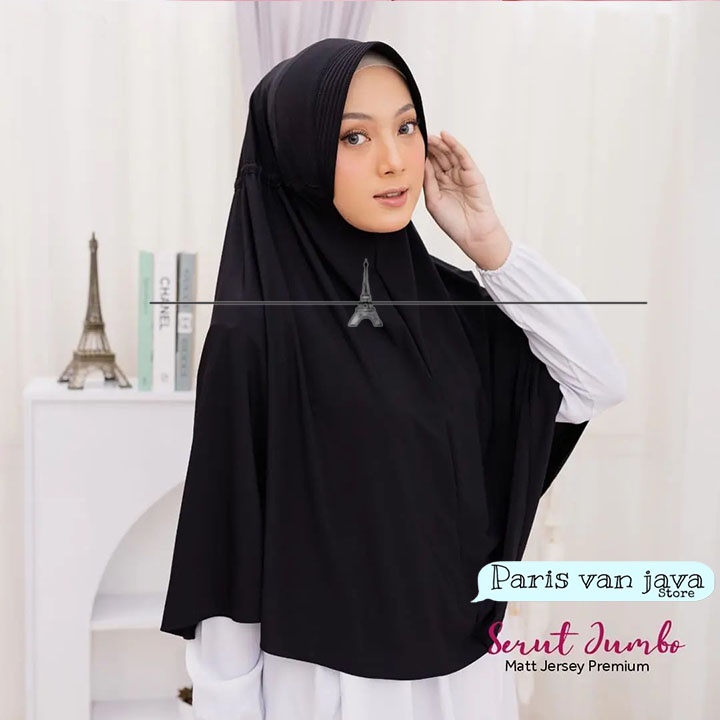 Jilbab Instan Serut Jokowi XL | Hijab Instan Serut hamidah Spandex Jersey XL| Bergo Serut jokowi XL| Kerudung Zoya