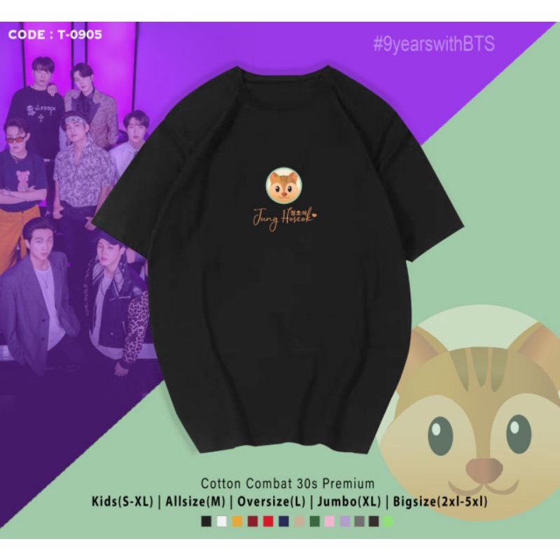 KAOS 9YEARSWITHBTS/KAOS BTS TERBARU EMOT BT21