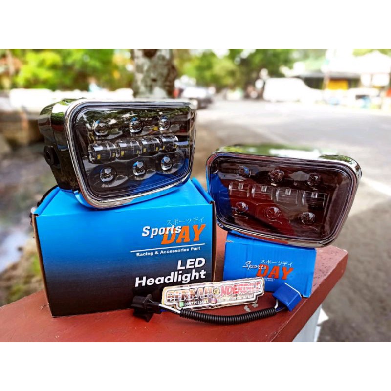 Lampu daymaker kotak 10 led model rx king new set batok