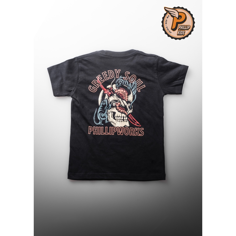 PHILLIP WORKS TSHIRT Greedy Soul Kids - KAOS MOTOR ANAK