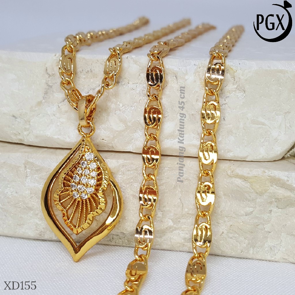 PGX Kalung Wanita Xuping Aksesoris Fashion Perhiasan Lapis Emas XD155