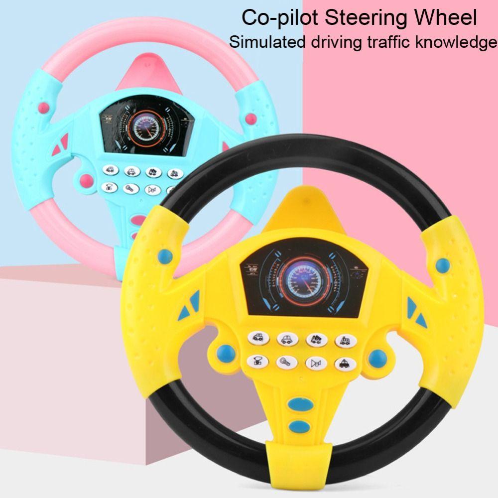 Rebuy Copilot Steering Wheel Mainan Hadiah Lucu Mensimulasikan Mengemudi Interaktif Pretend Play Mainan Setir Mobil Setir Interaktif