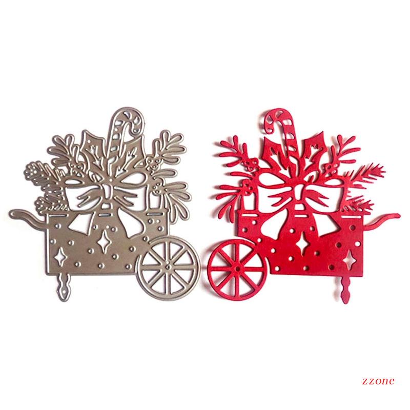 Cetakan Stensil Cutting Dies Motif Bunga Natal Bahan Metal Untuk Scrapbook / Craft DIY / Embossing