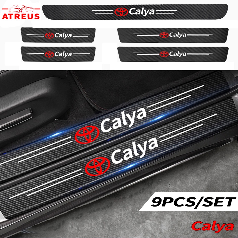 Toyota Calya Carbon Fiber Car Door Sticker Protector Auto Threshold Strips Sticker Anti Gores