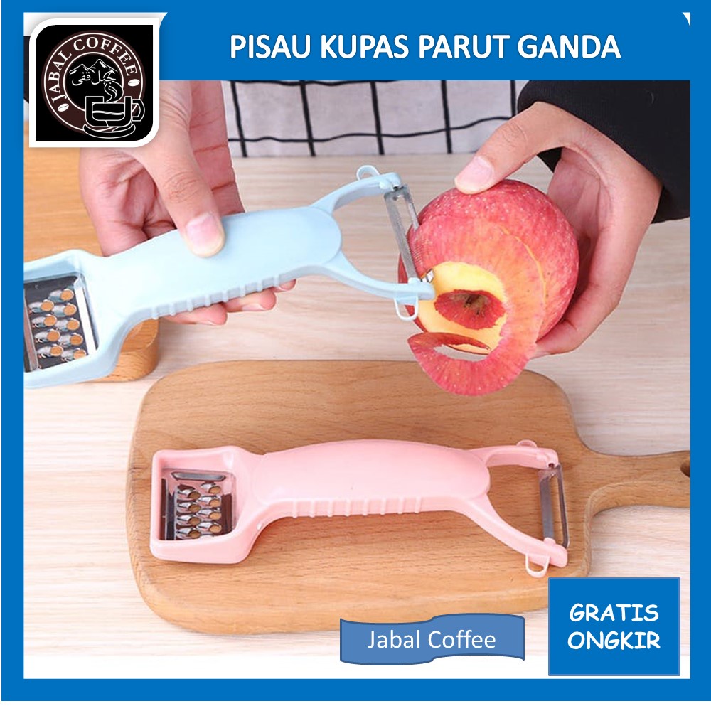 Pisau Kupas Buah / Pisau Kupas Parut Ganda Serbaguna / Double Knife Peeler