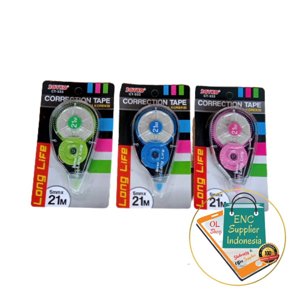 

joyko 1 buah Correction Tape Tipex kertas Joyko CT-533 5mmx21m per pcs - enc.sup