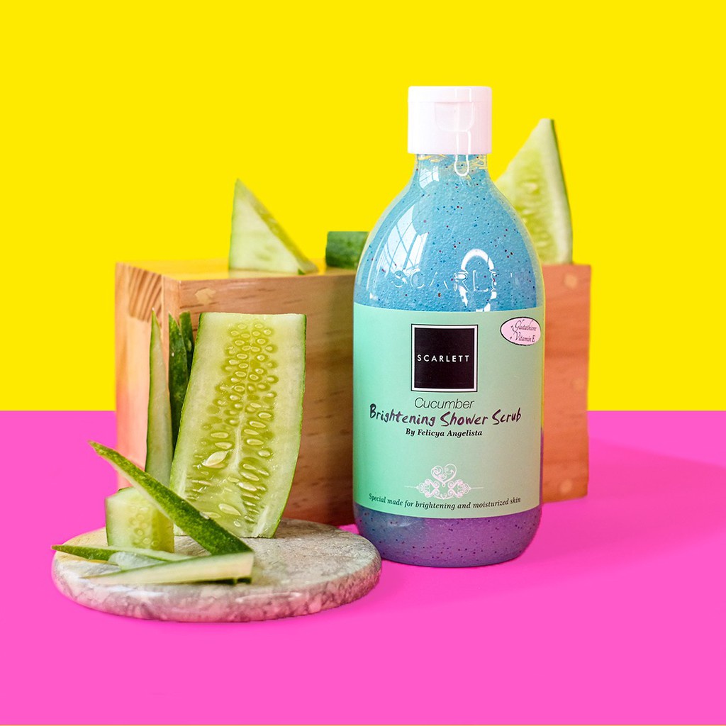 Scarlett Whitening Shower Scrub Cucumber 300ml Rumah Cantik 354 Body Soap Sabun Cair Perawatan Kulit Tubuh