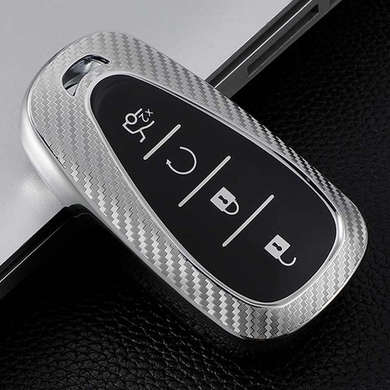 Casing Kunci Remote Mobil Bahan Karbon Fiber Untuk Chevrolet Camaro Cruze Malibu