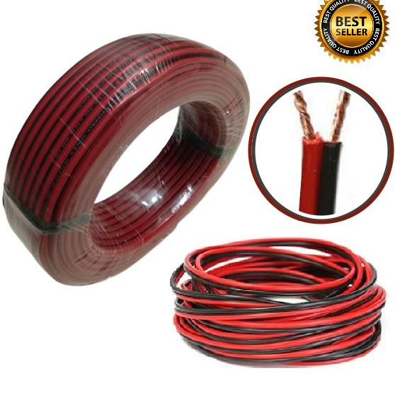Langsung Kirim 1 Roll Kabel Listrik Serabut Merah Hitam NYZ 2 x 23 zigno Kabel Listrik/Kabel Audio