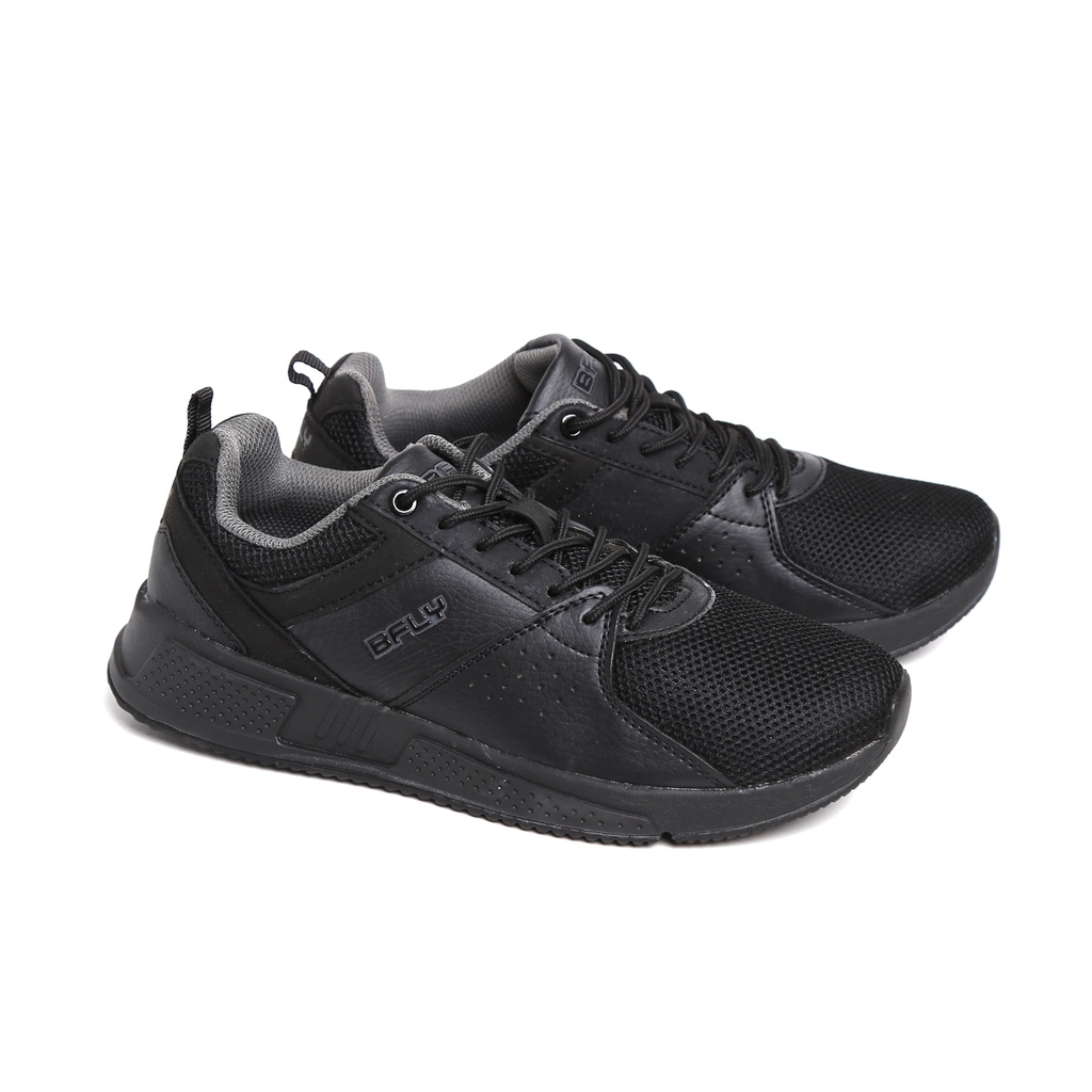 BFLY Sepatu Sneakers Casual Running Sporty SUPERIORS All Black Synthetic Nilon Original