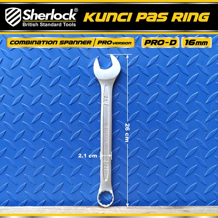 Kunci Pas Ring (Pro-D Series) uk. 21 mm Original Sherlock (1 Pcs)