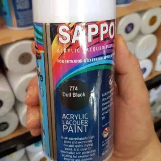 Sapporo Dull black774 cat sapporo hitam doff pilox hitam doff 300ml