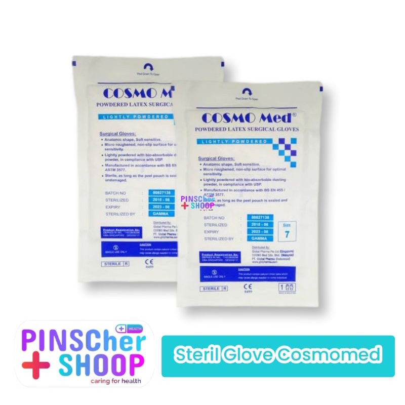 Sarung Tangan Sterile CosmoMed Glove Latex Powder / Pasang