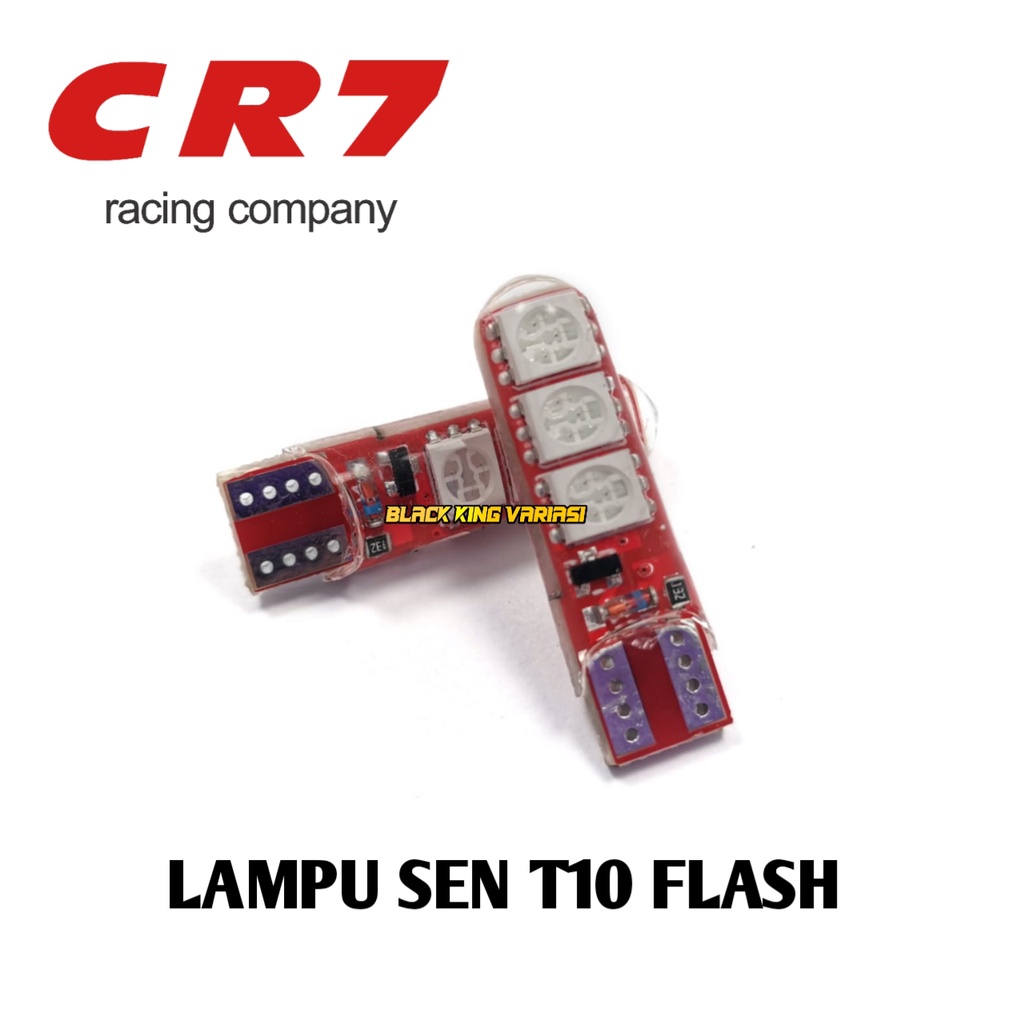 T10 Crystal Jelly 6 Mata Led CR7 Lampu Sen Sein Senja Motor 6 Titik Lampu Kota Jelly T10 LED Universal