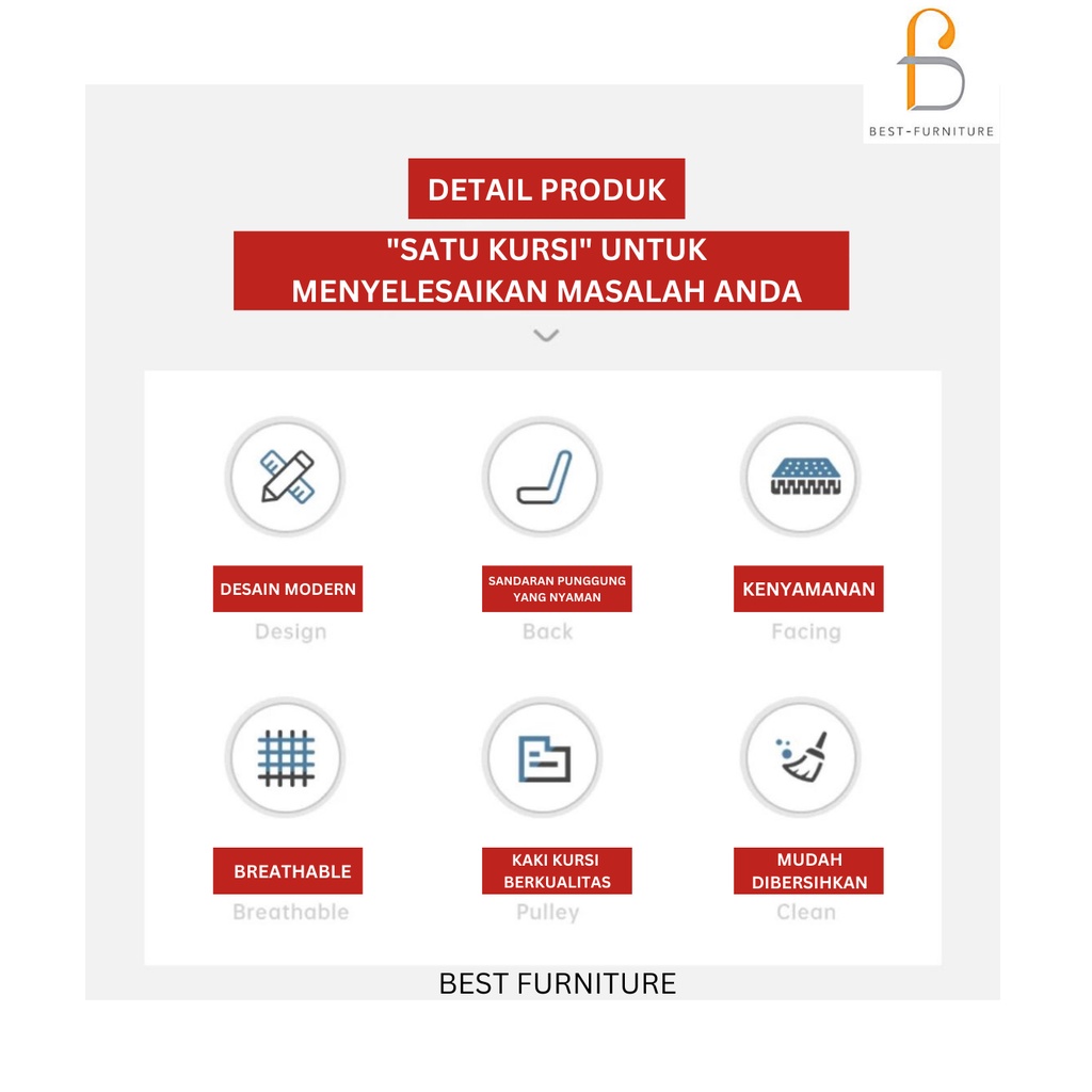 Best Kursi Hadap Jaring Modern Kursi Staff Kursi Kantor Kursi Kerja Belajar