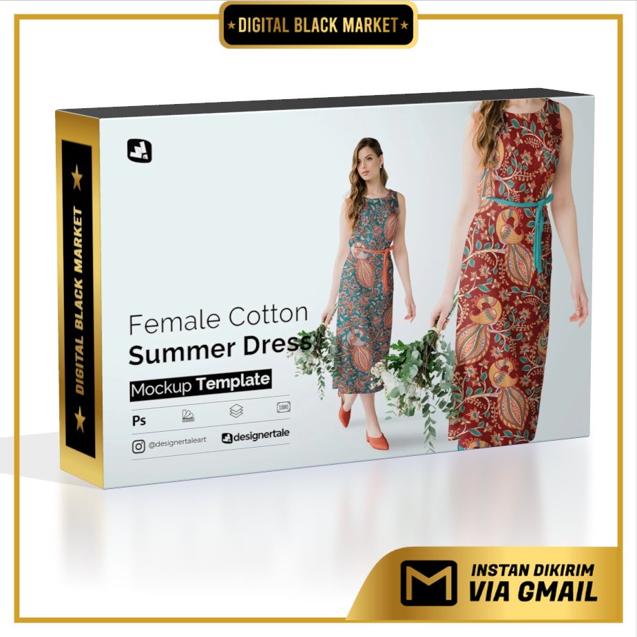 Female Cotton Summer Dress Mockup