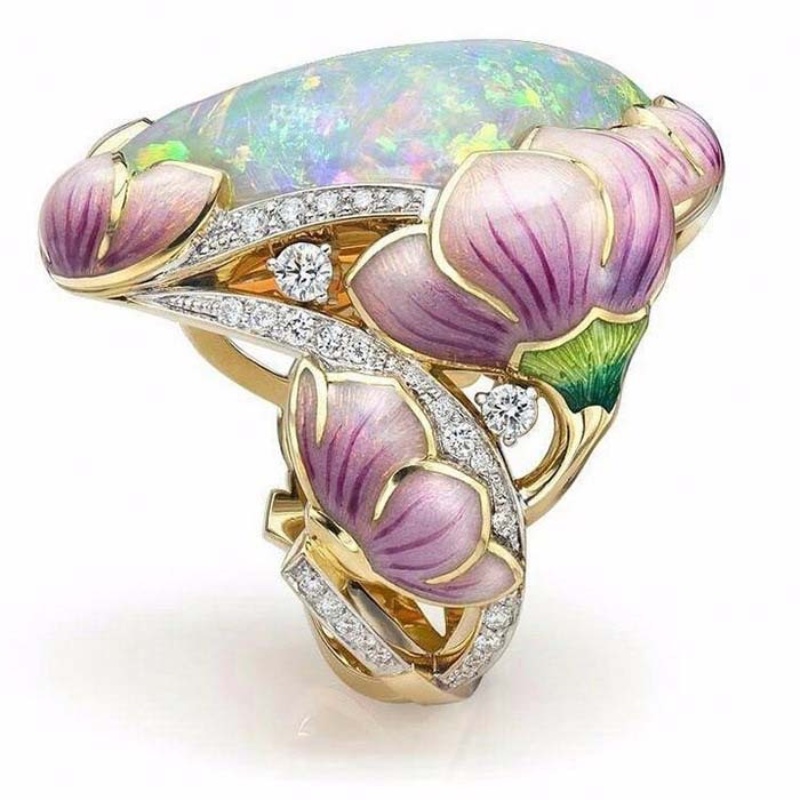 Cincin enamel Motif Lukisan Aussie Untuk Wanita