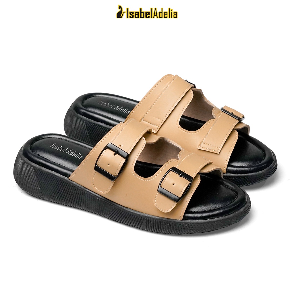 Isabel Adelia Sendal PISTACHIO Sandal Slop Wanita Fuschia Hitam Putih Orange Mocha