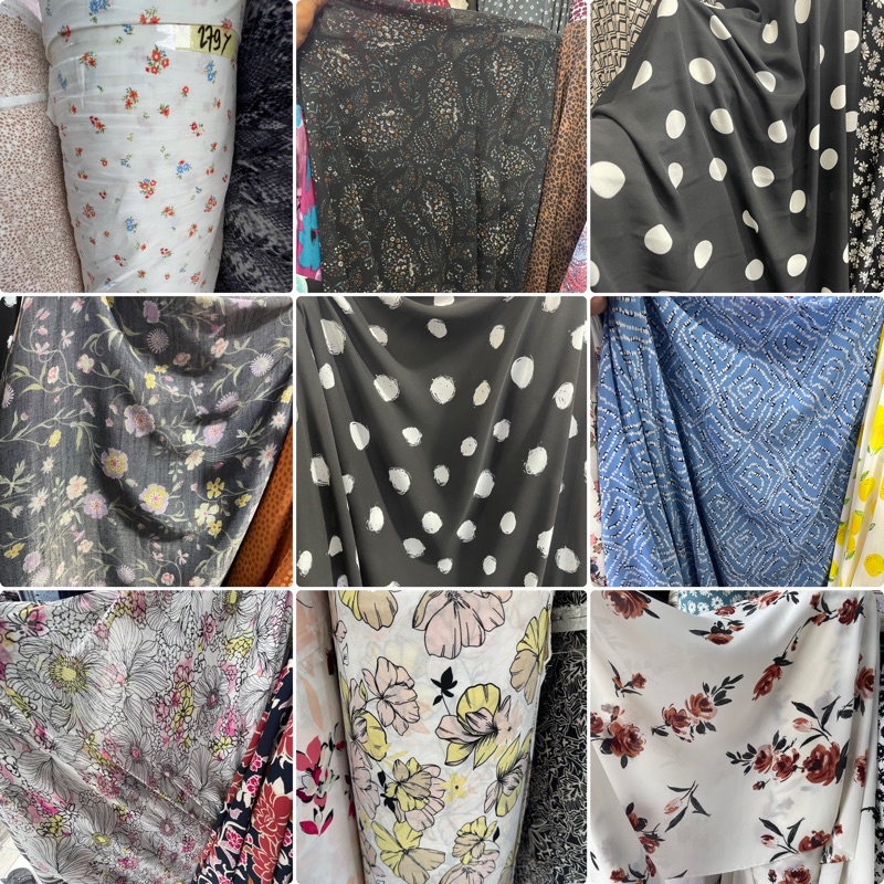 kain zara crep - Kain Polkadot // kain motif Polkadot // kain bahan // kain maxmara