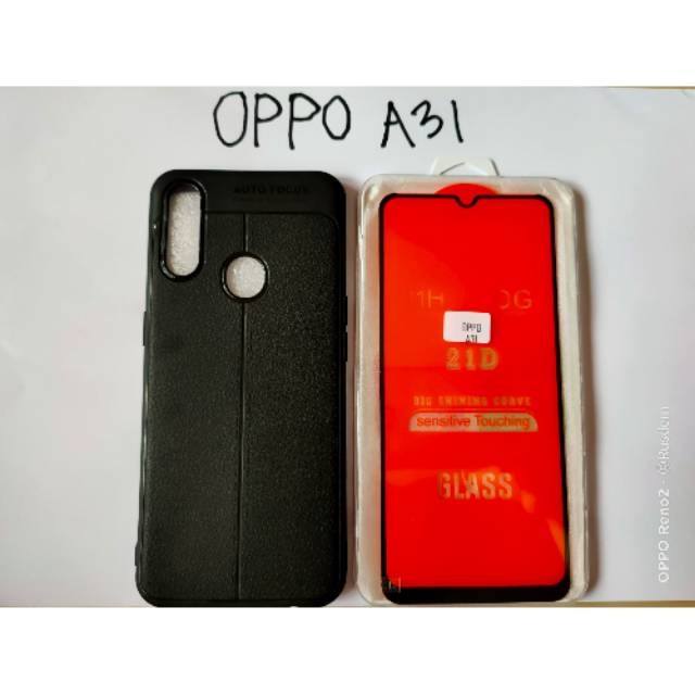 Oppo A31 Auto focus case + tempered glass