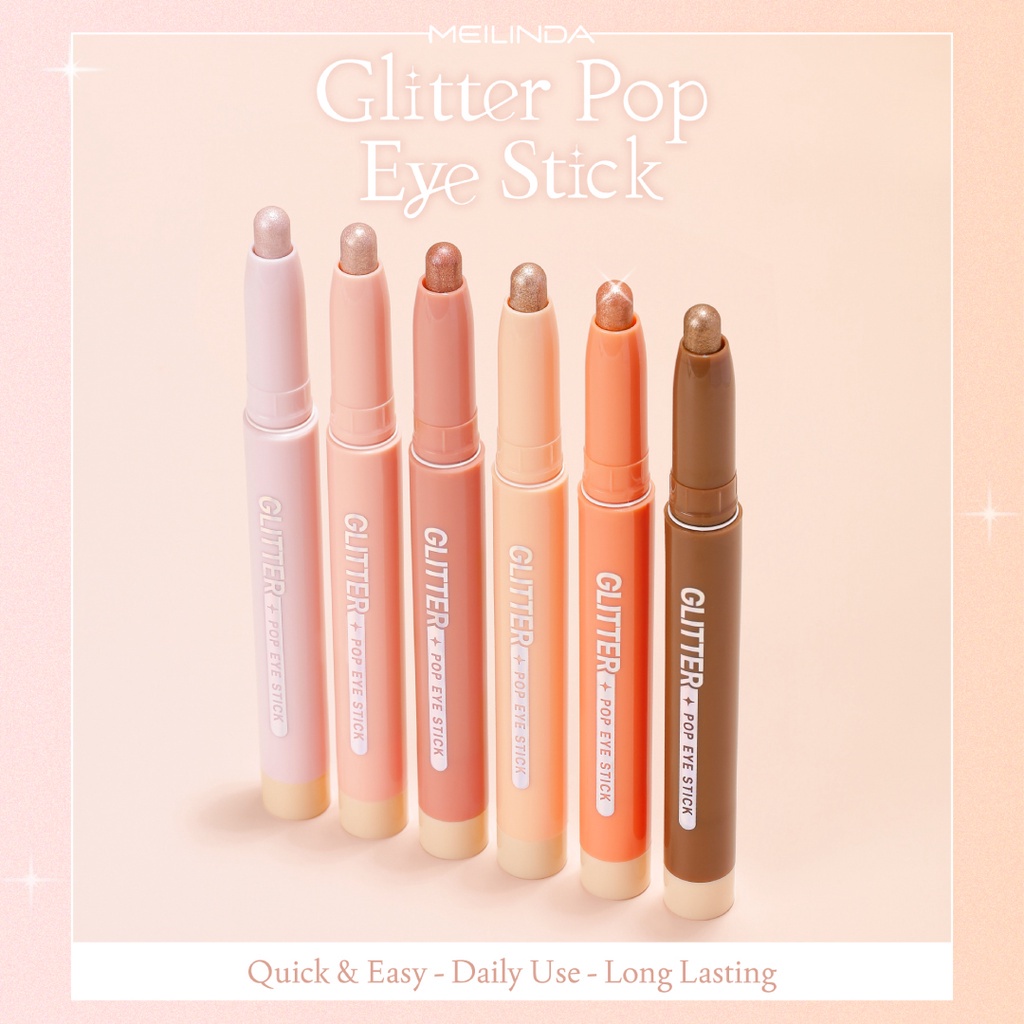 [TERMURAH] MEILINDA Glitter Pop Eye Stick | Eyeshadow Stick Creamy Matte MC3117 | Shimmer | Browit.id