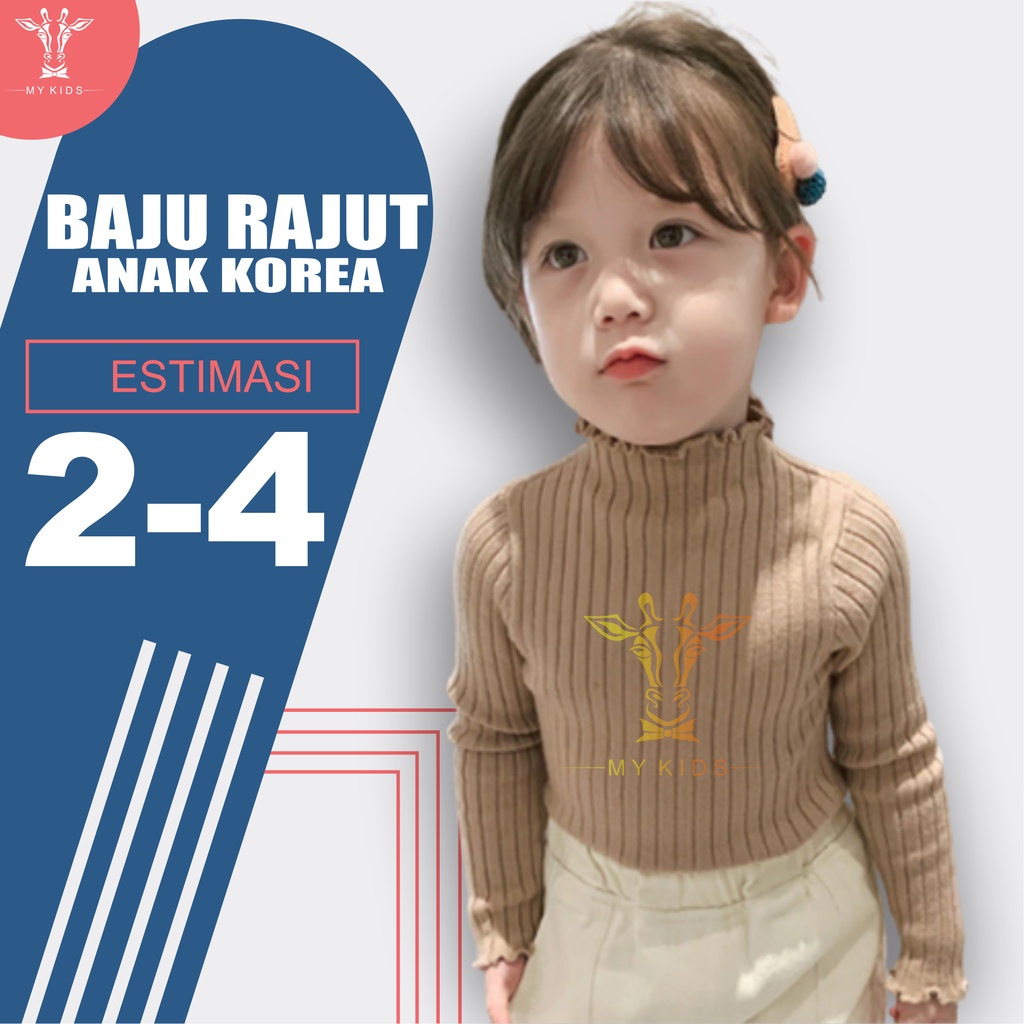 Baju rajut anak perempuan 2 4 tahun lengan panjang gaya korea style korean