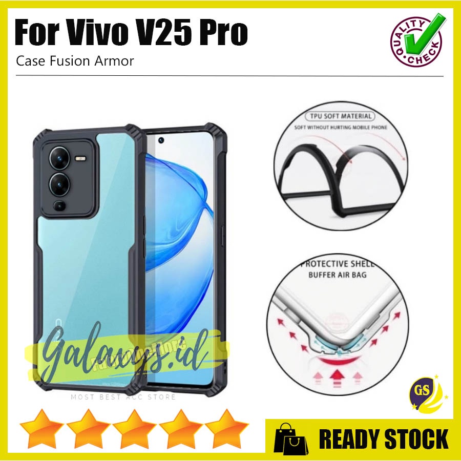 Case Bumper Vivo T1 5G VIVO V23 5G Y75 5G V25 PRO Camera Protection Case Armor Fusion Shockproof Premium Transparan Casing Mika