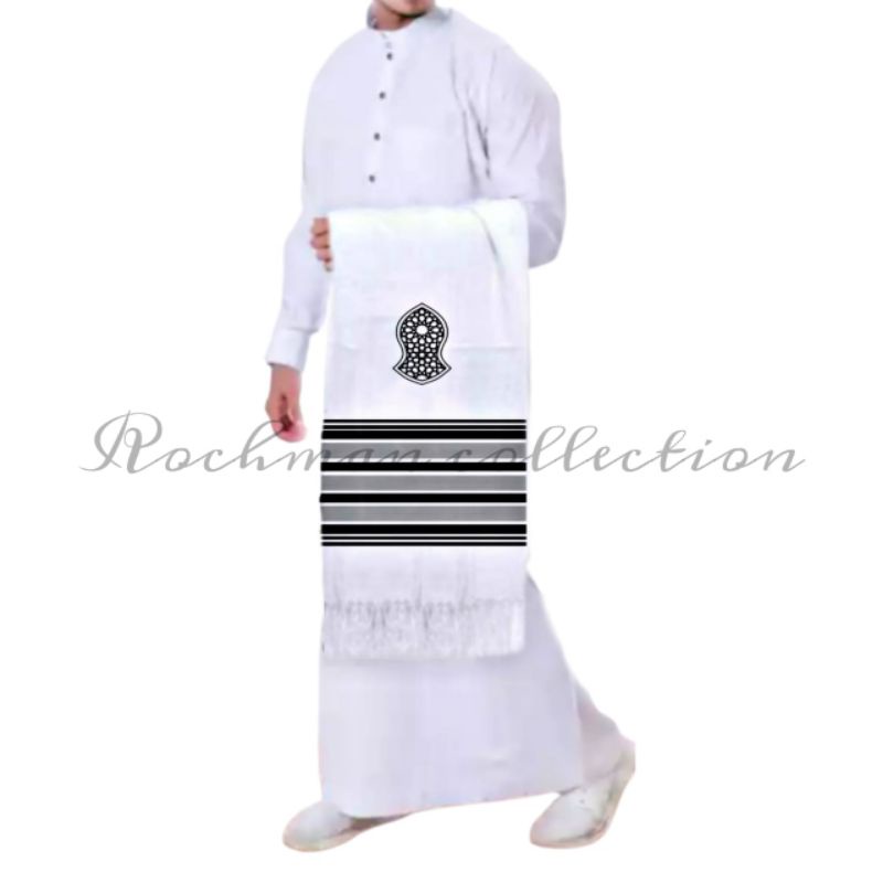 Sorban Putih Terompah Asli Rida solo Panjang Rumbay Kekinian Baru Terlaris Murah Gus Azmi Hadroh