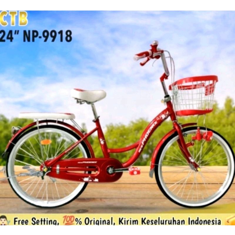 SEPEDA MINI KERANJANG NEW PHOENIX 24 INCH RED