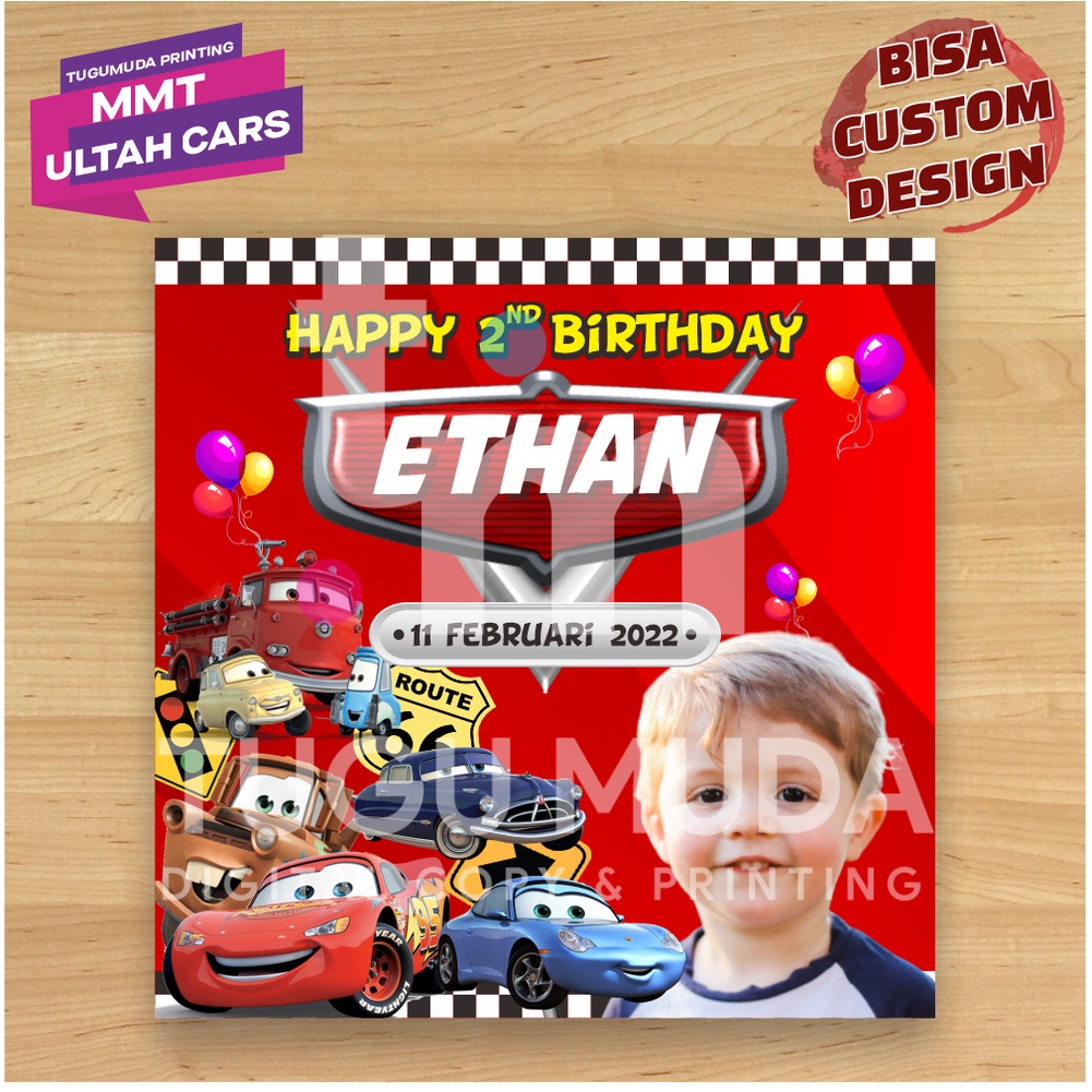 Cetak Banner|Backdrop|Spanduk Ultah/Birthday/Ulang Tahun Anak - DISNEY CARS