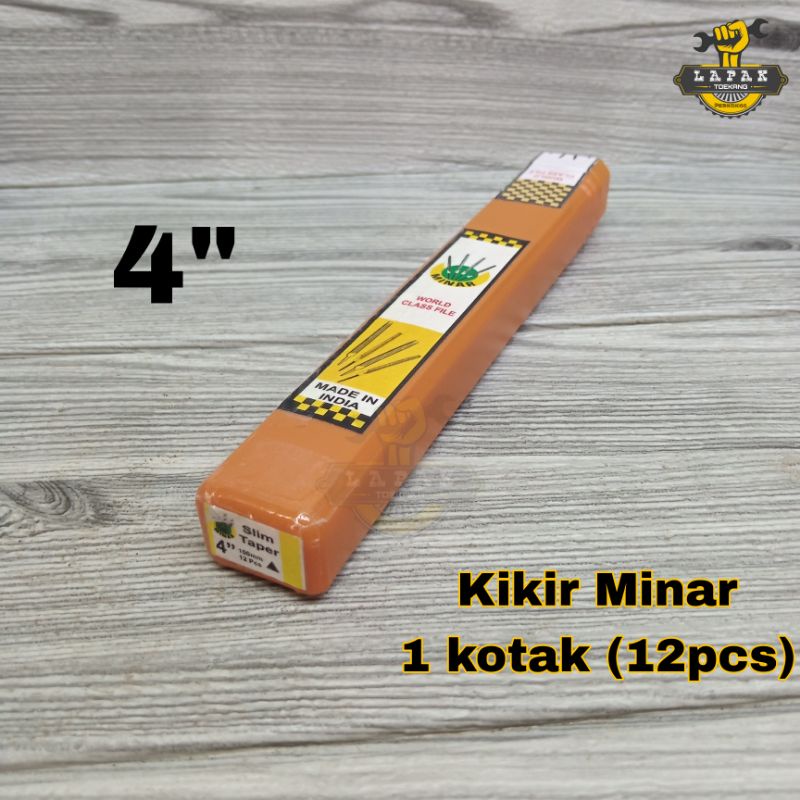 1 KOTAK (12PCS) KIKIR SEGITIGA BESI INDIA MINAR KIKIR GERGAJI 4 INCHI