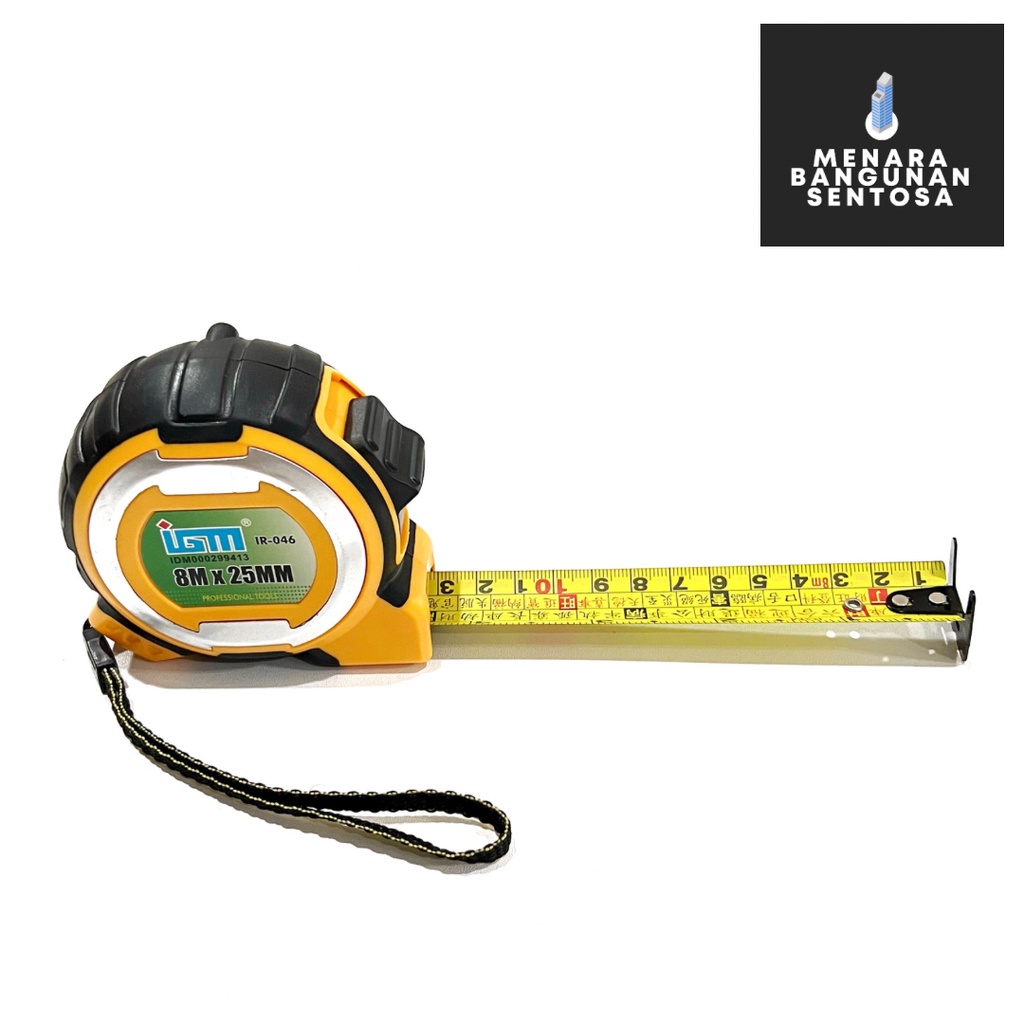 Meteran Super ABS Hongsui IGM 8m - Rol Meter Tukang 8 Meter Anti Pecah - Measure Tape