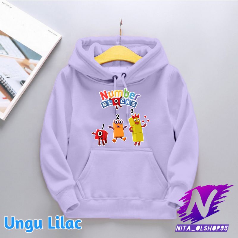 hoodie anak sweater anak nomber blocks lucu terbaru
