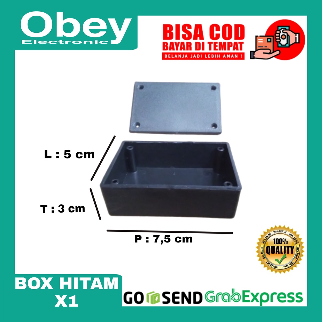 box kotak kecil hitam PxL 7,5x5 (box hitam x1)