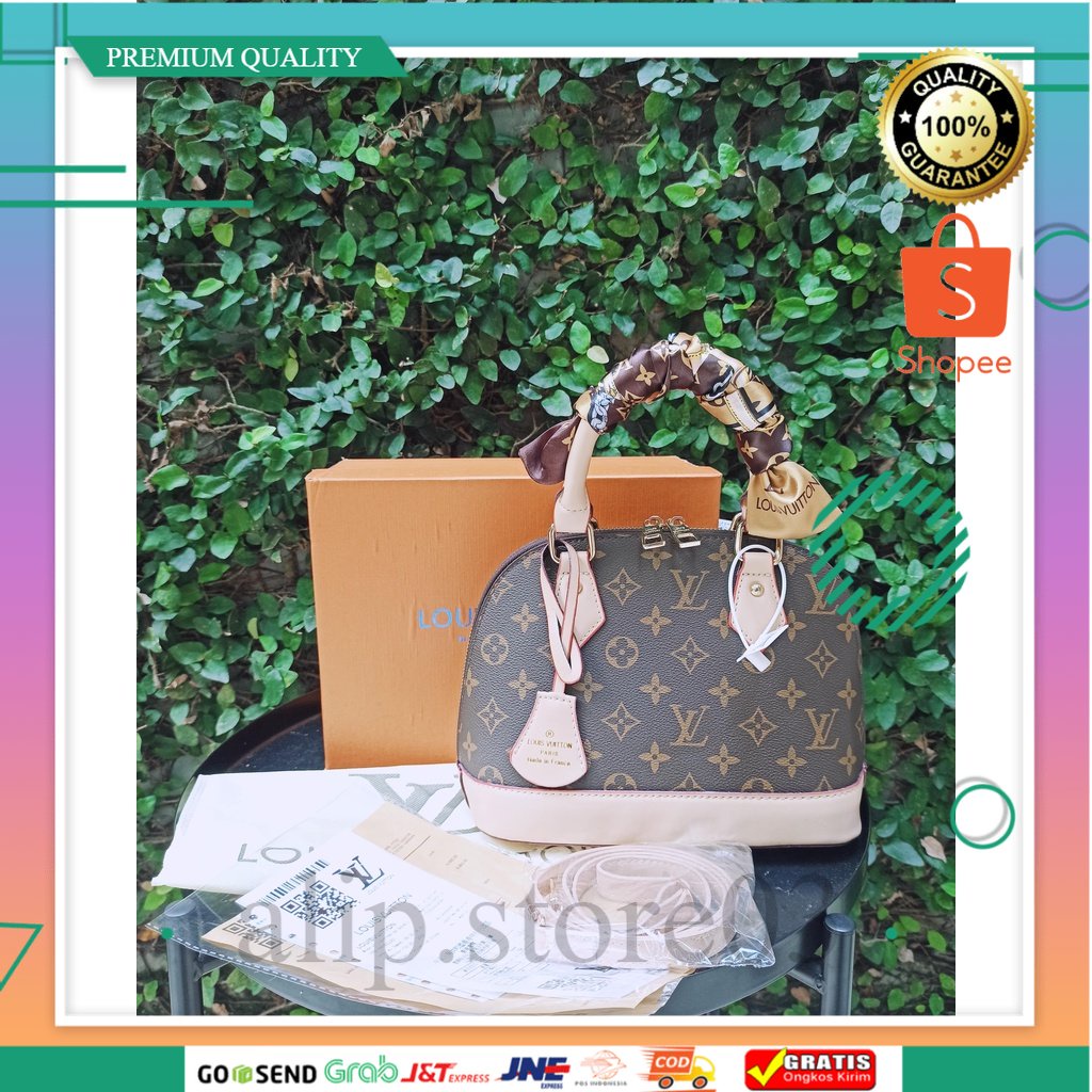 PREMIUM Tas Selempang Wanita Lv Alma Premium Medium Size 25 BB Monogram Mirror 1:1 Free Box Bill Ser