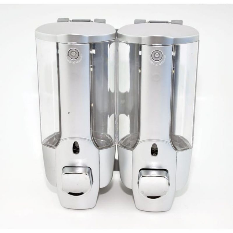 {DS} Twins 2 Tabung Dispenser Sabun Cair Tempat Hand Soap Key Lock Tube Double