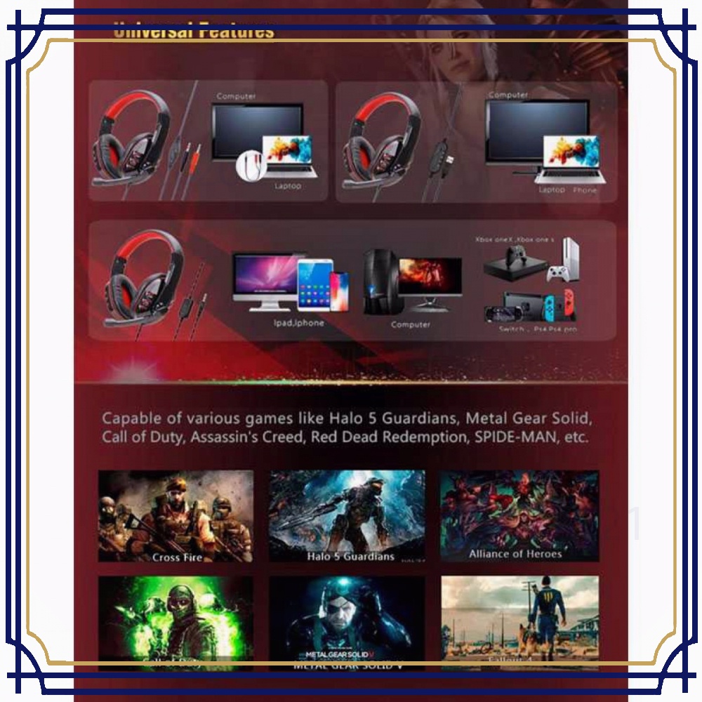Gaming Headphone Headset with Mic GH406